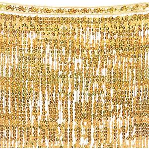 7 Yards/Lot 12Inch Encryption Sequins Lace Fringe Trim 30cm Bling Sewing Fringe Trim Metallic Sequin Trim Fringe Trim Embellishment for DIY Dance Stage Costume Clothing Dress Decor, Gold