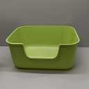 Large Cat Litter Box with High Sides, Open Kitty Litter Boxes Anti-Splashing for Indoor Cat Low Entry Cat Litter Pan for Small and Elderly Cats, Tool-Free Assembly(19.7 * 15.76 * 8.67 Green)