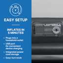 SleepLux Durable Inflatable Air Mattress with Built-in Pump, Pillow and USB Charger
