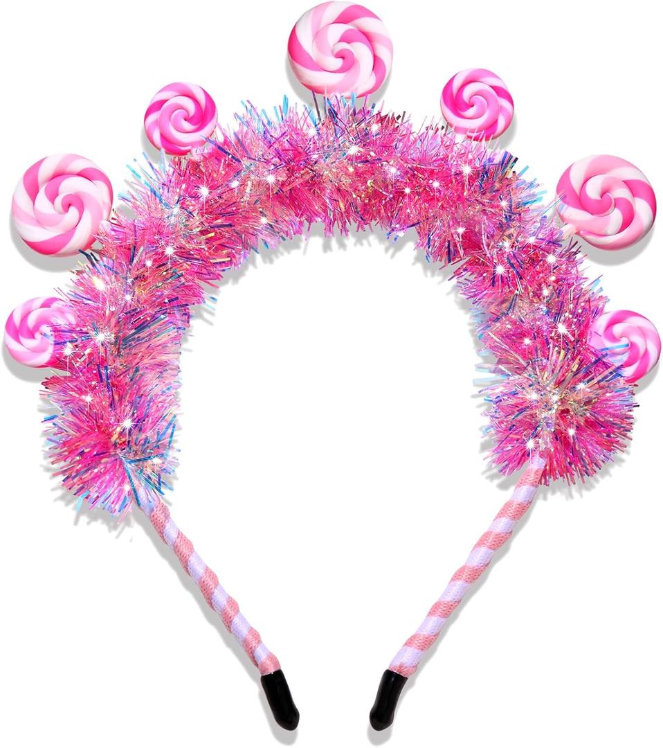 mokkia Candy Headband for Women Sweet Lollipop Christmas Headbands Halloween Candy Costume Accessories Candy Costume Gift