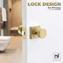 Mega Handles SUANA Privacy Door Knob for Hallway, Closet and Bathroom, Reversible Heavy Duty Design Door Knobs, Fits All Standard Door Sizes Screws Included - Satin Brass (1 Pack)