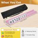 Pink Wooden Mahjong Racks with Pushers 19.68 Inch, 19.68 x 2.55 x 1.06 inches