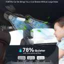 foryou Car Fans Seat Cooling Fan USB Fan 3 Wind Speeds with Night Light Portable Fans for Car Backseat for Kids (Black)