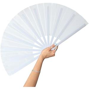 13inch Large Rave Fan Popping Fan Clacking Fans for Line Dancing,Hand Fans for Women Foldable,Boots on The Ground Fan,Portable for Outdoor,Wedding,Party,Decoration (3 Pack) Violet & White