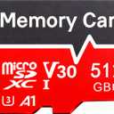 512GB Micro TF Memory Card U3 V30, High Speed Class 10 with SD Adapter for Camera, Security System, GoPro, Action Cam, Dash Cam, Drone, Tablet (512GB)