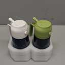 TrendPlain 16oz/470ml Blue Glass Olive Oil Sprayer for Cooking - 2 in 1 Olive Oil Dispenser for Kitchen Gadgets, Air Fryer, Salad, and BBQ - White & Green