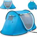 Abco Tech Pop Up Tent - Portable Tent for Camping 2 Person Pop Up with Double Doors - Water-Resistant and UV Protection - Foldable Cabana with Zipper and Carrying Bag - Sky Blue, 88.6"x47.2"x37.4"