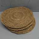 GENMOUS Woven Placemats Set of 10,12" Round Placemats Natural Water Hyacinth Boho Placemats,Farmhouse Rattan Chargers for Dinner Plates,Rustic Braided Wicker Table Mats for Dining Table,Home,Wedding