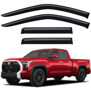 Window Rain Guards Visors Shield for 2022-2026 Toyota Tundra Double Cab, Out-Channel Window Vent Wind Shades Deflectors for 22-26 Tundra Extended Cab