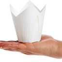 Juvale Tulip Cupcake Liners - 100-Count White 2.2x3.15 in Parchment Paper Baking Cups - Jumbo Tulip Cupcake Papers & Muffin Liners for Wedding, Birthday Party & Baby Shower