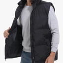 Men's Quilted Puffer Vest Sleeveless Warm Jacket Winter Water-Resistant Outdoor Puffy Vest Size XL