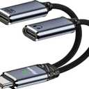 USBC Splitter 1 in 2 Out, Dual USB C 100W PD 3.0 Fast Charging & Hi-Res DAC Audio Adapter (Not for Fire Max and Samsung Devices)Black