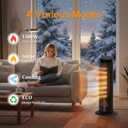 NEWBULIG 23" Space Heater, 1500W Portable Heaters for Indoor Use, Fast Heating with 70° Oscillation, Adjustable Thermostat Up to 95°F, Tip-Over Protection & 12H Timer for Bedroom, Office, Black