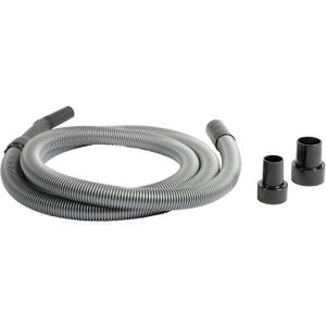 Cen-Tec Systems 10 Ft. Premium Shop Vacuum Extension Hose with 2 tank adapters and 1.25" curved end,120"L x 1.25"W, Silver