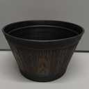 YI Barrel Planters Plant Pot Set of 6 Pack 6 Inch,Durable Plastic Flowerpot Mimics The Design of Wooden Whiskey Barrels,for Indoor & Outdoor Home Plants Essential for Home Gardening.