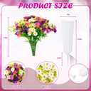 Giegxin 6 Sets Cemetery Flowers for Grave with Long Spikes Vase Artificial Grave Memorial Flowers for Cemetery Headstones Gravesite Memorial Day Arrangements Decoration(Purple and White)