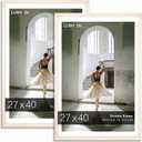 27x40 Large Picture Frame for Wall, Vertical or Horizontal Wall Hanging Large Poster Frame for Photo and Posters, Poster Frame 24x36 with Mat 27x40 Without Mat (Natural)