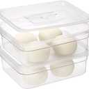 2 PCS Clear Pizza Dough Proofing Box with Lids, 12.8x9.2 Inch Dough Trays for Bread Making, Graduated Pizza Proofing Container Fits 4 Dough Balls for Home Kitchen, Restaurants, Chef(Small)