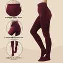 RubyRunk Fleece Lined Tights for Women, Warm Pantyhose leggings Women, Thermal Opaque Tights for Winter (US, Alpha, Large, Regular, Regular, burgundy)