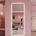 63"x24" Wall Mounted LED Full Length Mirror with Lights, UL Certified Backlit Dressing Mirror,3 Color Temperatures & Stepless Dimming,Shatter-Resistant Memory Mirror for Bedroom, Horizontal/Vertical