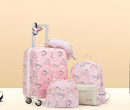 Coolife Kid’s Luggage Set 5 Piece Suitcase Set 16’’ Carry on Hardside Spinner Toddler Luggage Travel Rolling Luggage Girls Boys