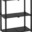 Hastatii 3-Shelf Storage Shelving Unit Metal Rack Heavy-Duty 28"x13.5"x33.5" for Garage, Kitchen and Bedroom Layers Increased Black