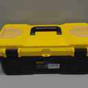 18 Inch Tool Box with Lock, 2-Layer Heavy-Duty Organizer with Removable Tray, Liftable Lid for Small Parts, 29lb Capacity & Carry Handle for Tools, Camping, Medical Supply Storage