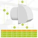 8 Inch Steel Hooded Dryer Cover with Screen and Backdraft Damper, White