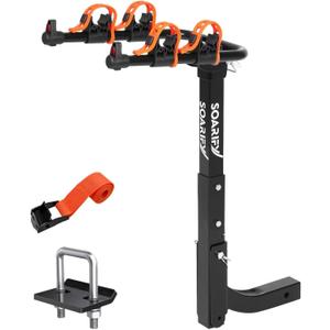 Bike Rack for Car, SUV, RV, Mount Hitch Bike Rack, Up to 143 lbs Load Bicycle Rack Carrier Rubber Straps, Tilt Release with 2" Hitch for Cars (2 Bikes)