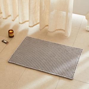 Waffle Bath Mat, Boho Bathroom Rugs Non Slip Washable Super Absorbent Quick Dry Bath Mat Farmhouse Bathroom Decor, 30"x20" Light Grey (1'8" x 2'6" (Rectangular))