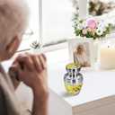 M MEILINXU Small Urn for Ashes for Women or Man, Keepsake Urns for Human Ashes Female & Male, Mini Decorative Urns, Miniature Cremation Container, Yellow Butterfly and Flowers - Little Urn
