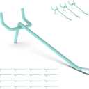 HUHOLE Pegboard Hooks 4 Inch 50PC, Blue Peg Board Hooks, Fit 1/4" or 1/8" Pegboard, Ideal Peg Board Organizer Accessories for Garage Tool Organization, Wall Storage (Blue, 4 Inch)