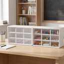 SiliFine 2 Pcs Small Teacher Toolbox Organizer for Classroom Organization for Teachers Desk Organizer with Drawers Clear Teacher Storage Box for Back to School Classroom Teachers Supplies Storage