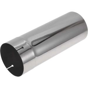 Motoforti 4.5" OD Straight Pipe Tube 201 Car Muffler Straight Pipe Tubing Piping 12" Length Expand-on One End Cutted Surface Polishing Silver Tone