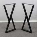 MBQQ Furniture Legs 35" Height 15" Wide Rustic Decory Triangle Shape Table Legs,Heavy Duty Metal Desk Legs,Dining Table Legs,Industrial Modern, DIY Iron Bench Legs, H35"x W15"