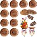 Premium Acacia Charcuterie Wine Glass Topper, Wooden Wine Glass Topper Appetizer Plates, Mini Charcuterie Boards, Charcuterie Accessories (10 Pcs)