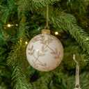 DN DECONATION Christmas Ball Ornaments Set of 12  3.14 White Glass Ball Ornaments with Gold Glitter Lines, Elegant Glass Christmas Decorations for Tree Holiday Dcor Wedding Party & Home