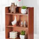 Bahhatii 3Tier Trinket Display Shelf for Wall or Countertop, Small Vintage Wooden Shelf for Collectibles, Perfume & Crystal Storage, Brown