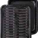 Broiler Pan for Oven Nonstick 16.75 x 13 Porcelain Nonstick Coated - Broiling Pan for Oven Withstands Heat up to 550 F - Heavy Duty Broil Pans and Rack Circulates Heat and Drains Fat (Speckled)