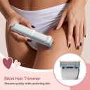 Bikini Trimmer for Women, Painless Electric Shaver & Razor for Pubic Hair, Body & Sensitive Skin, Cordless USB Rechargeable Groomer for Travel with 2 Replacement Heads & 3 Guide Combs