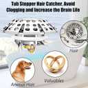 Anlige Bathtub Drain Stopper, Pop Up Tub Stopper with Drain Hair Catcher, Bathtub Plug and Cover with Strainer, Universal for 1.5 to 1.8in Tub Drain Hole