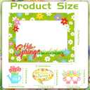 HOWAF Hello Spring Photo Booth Props, 30pcs Colorful Spring Photo Props with Spring Flower Photo Frame for Spring Easter Party Decorations Spring Butterfly Selfie Props