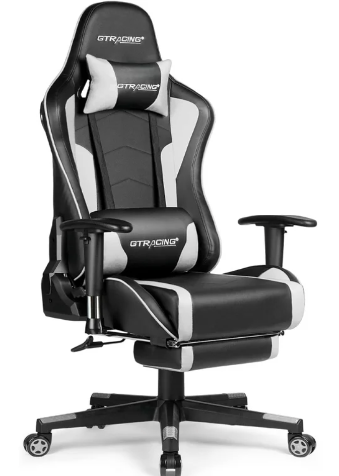 Gaming Chair with Footrest Speakers Video Game Chair Bluetooth Music Heavy Duty Ergonomic Computer Office Desk Chair