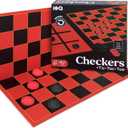 HI-Q Checkers & Tic-Tac-Toe Board Game Set – Classic Strategy for Kids & Family – Features Interlocking Stacking Pieces & Folding Board – Ages 6+