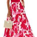 KIRUNDO Women Summer Sleeveless Boho Floral Maxi Dress 2026 Scoop Neck Tank A Line Flowy Beach Vacation Resort Wear Sundress Large