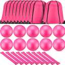 Soulchen 30 Pcs Exercise Pilates Ball 9 Inch with Bags Resistance Bands 25-30 Lbs for Exercise Equipment Set for Yoga Stability Barre Training Stretching Physical Posture Training Gym