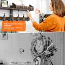 Evermagin 29" Coat Rack Wall Mount with Shelf, 4 in 1 Coat and Key Hanger with 11 Metal Hooks, Entryway Wall Mounted Shelf with Mail Holder for Living Room, Bedroom, Rustic Brown