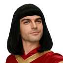Unisex Natural Black Straight Flip in Short Full Bang Realistic Halloween Costume Cosplay Synthetic Bob Wig