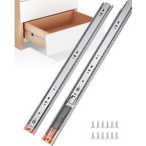 Chibery 14 Inch Side Mount Soft Close Drawer Slides, 10 Pairs Heavy-Duty Full Extension Kitchen Cabinet Drawer, Metal Ball Bearing Smooth Slow Quiet Self Closing Dresser Glides Runners, 100LB Capacity