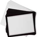 Blank Border Flat Note Cards with Envelopes - 40 Classic Flat Cards with Envelopes - Blank Simple Paneled Non Folding Cards For Business Professional & Formal Events (Black)